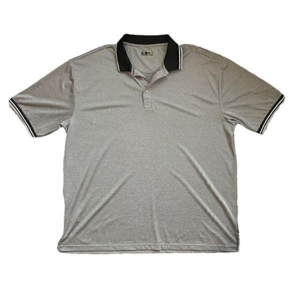 PGA TOUR Big & Tall Athletic Fit Short Sleeve Motionflux 360 Gray Polo Shirt ***